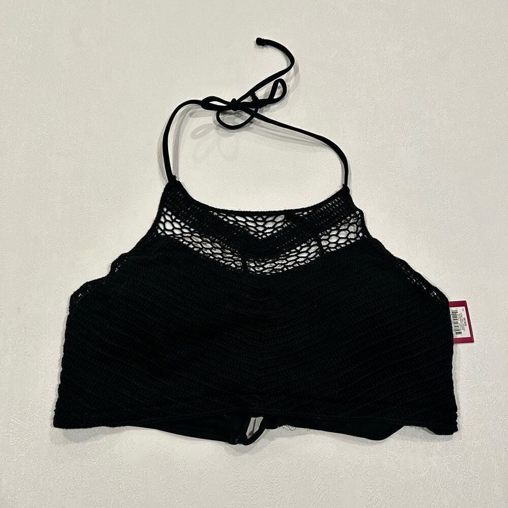 SO Black Crochet High Neck Bikini Top | NWT | Size XXL